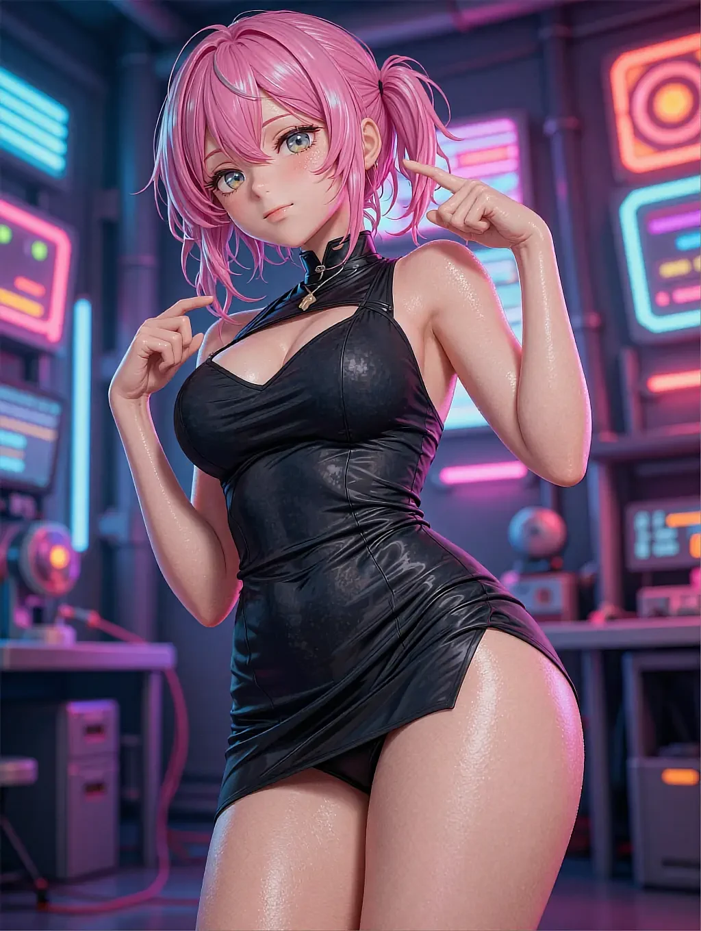Illustrated anime character Kohana, warm interior, gentle expression