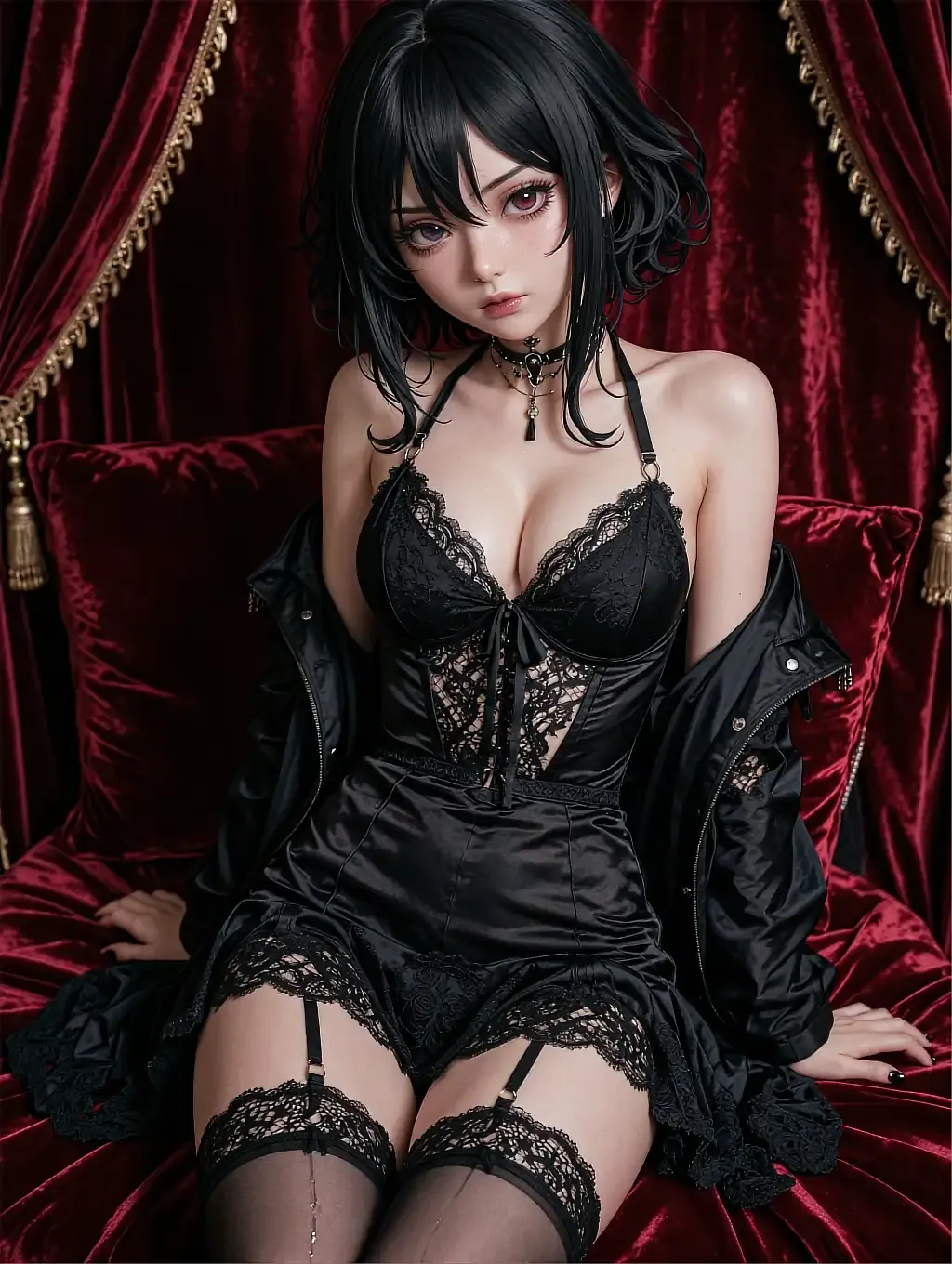 Illustrated anime character Ruka, arms crossed, confident pose