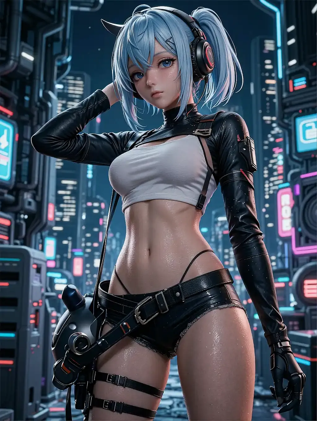 Illustrated anime character card shown open inside the chat app
